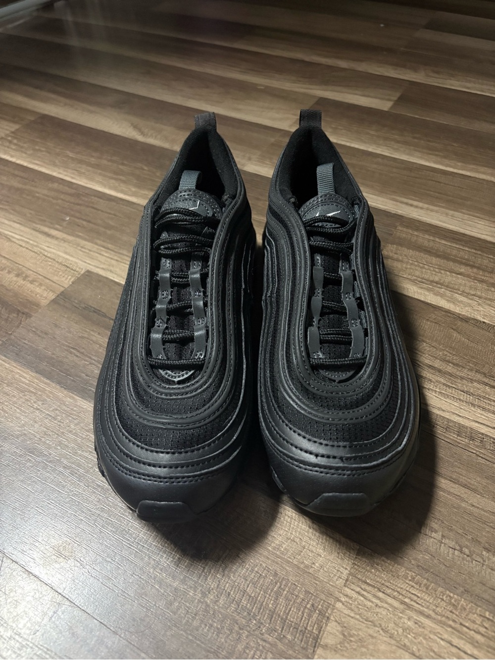 Nike Air Max 97 Sneakers - Black with Silver Swoosh - Picture 2 of 6
